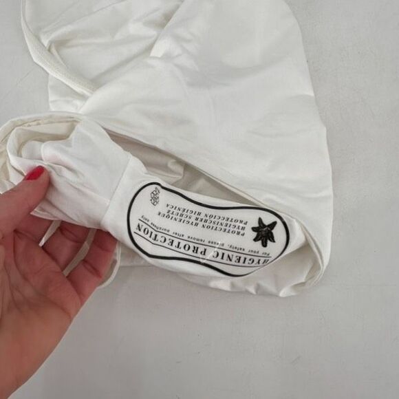 NWT Monica Hansen Beachwear Lace Up Halter Swimsuit One Piece White Small Cutout - Picture 9 of 9